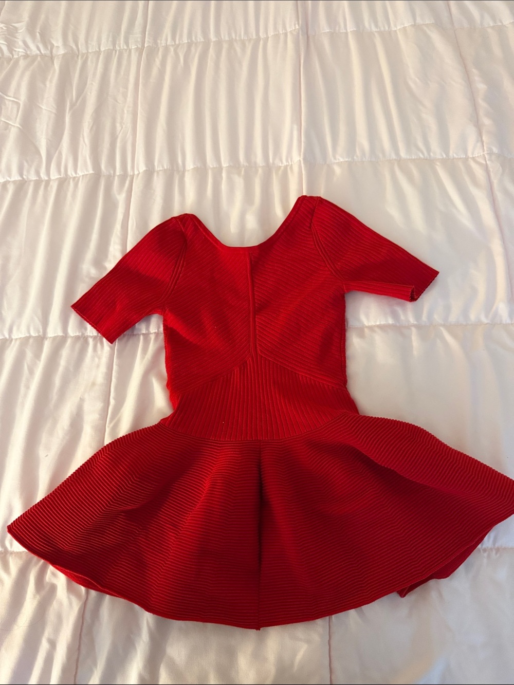 Maeve Red Ribbed Knit Dress